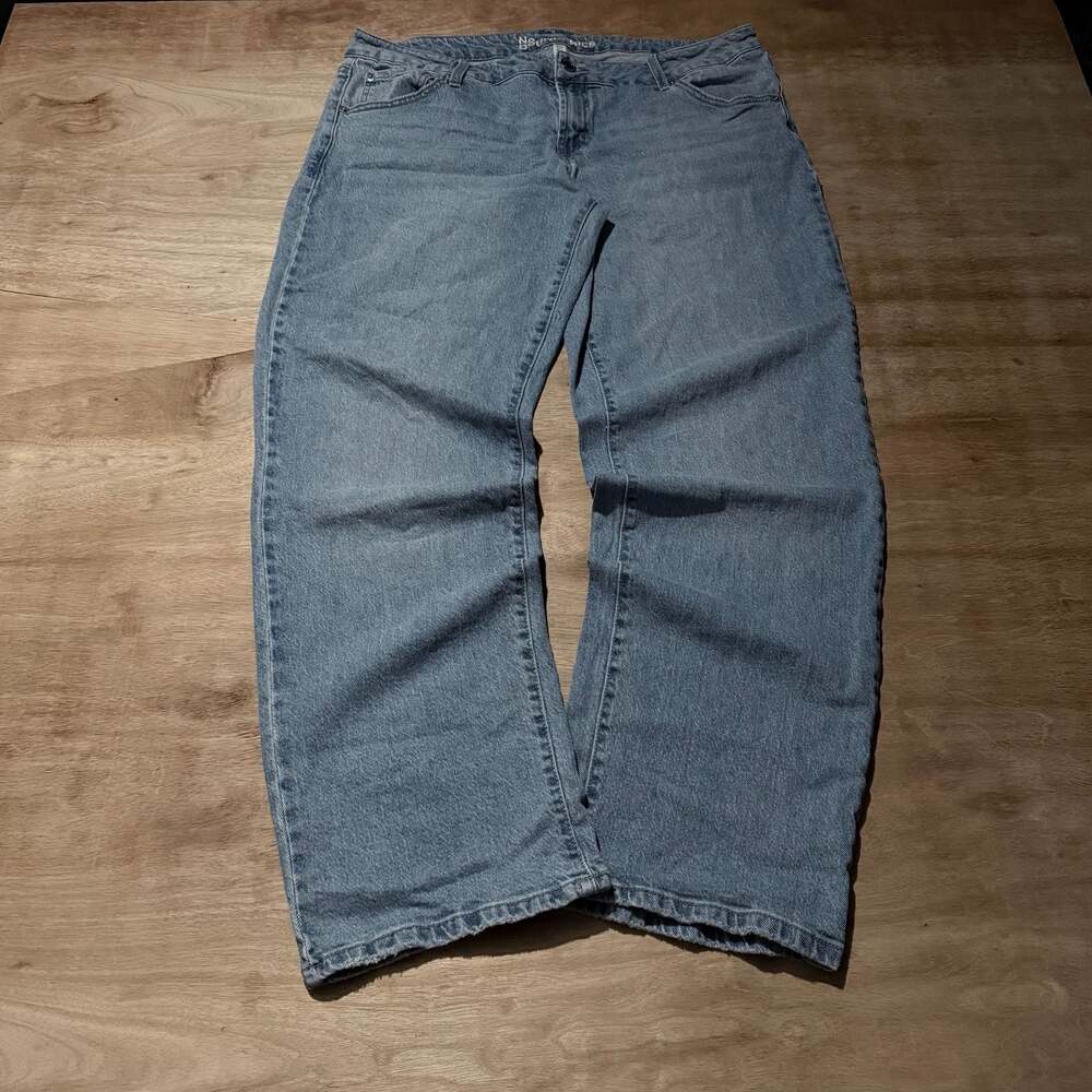 No Boundaries Women’s 14 Blue Wide Leg Jeans Relaxed Fit Denim